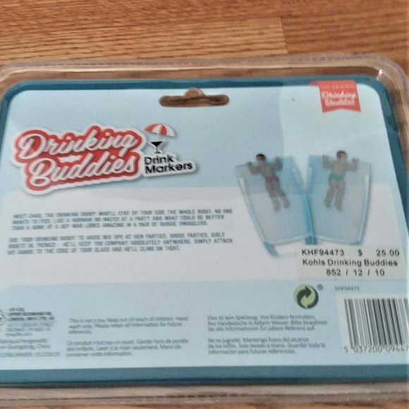 Glass Charms Drinking Buddies Cocktail Name Markers Hangers Sexy Win Bar Party - Picture 2 of 4